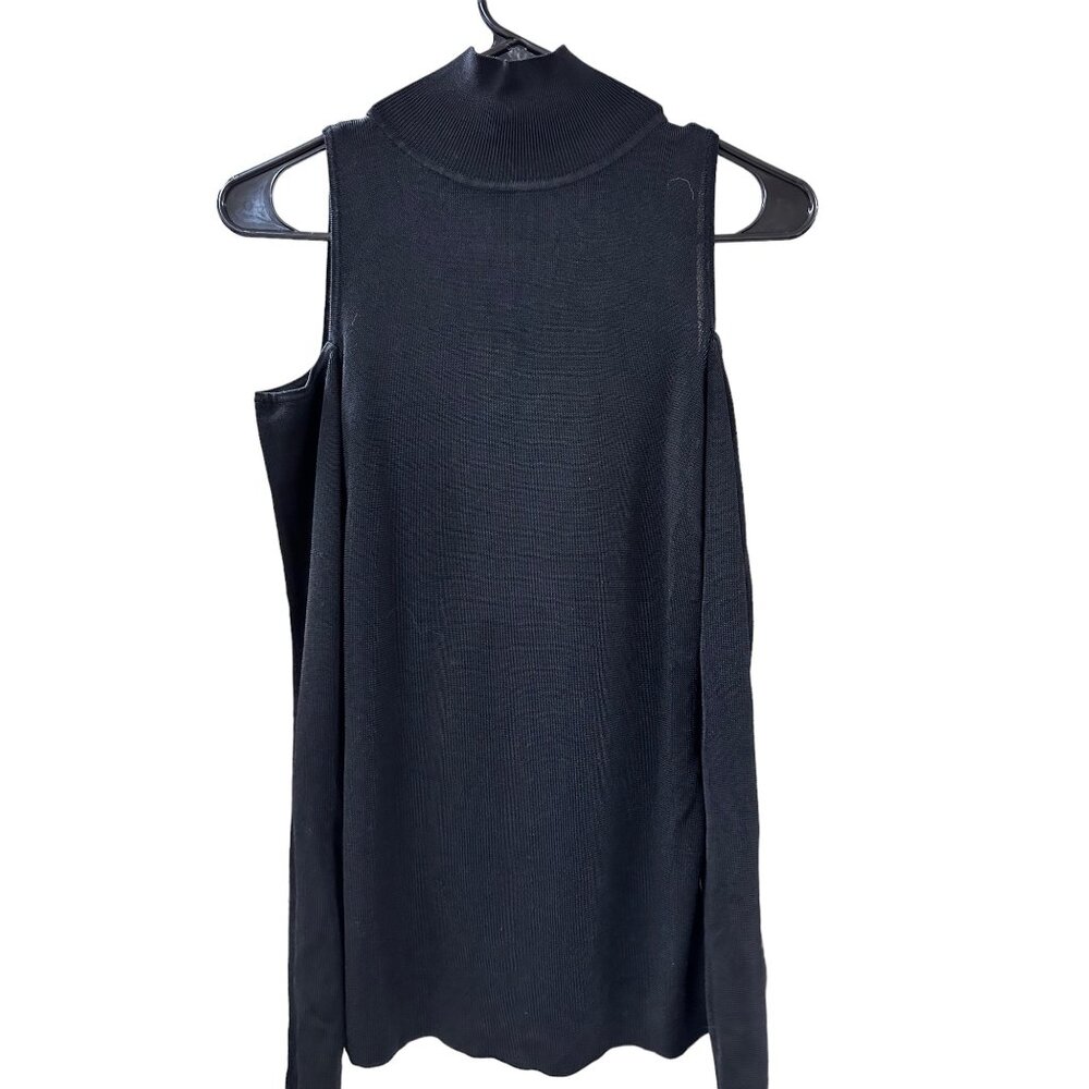 ✌️ 2/$40 ✌️ WHBM Black Long Sleeve Cold Shoulder Mock Turtle Neck sz M